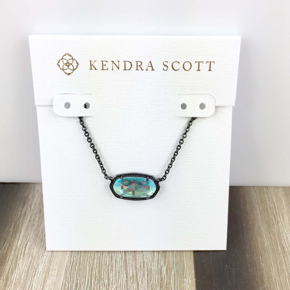 Kendra Scott Elisa dichroic gunmetal necklace